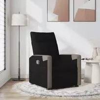 Fotelis Atlošiamas krėslas, juodos spalvos, audinys