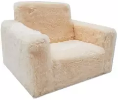 Odol Plush Vaikiškas Fotelis Išlankstomas Pliušinis Smėlio Spalvos 50x40 cm