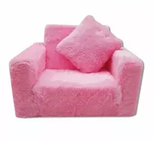Odol Plush Vaikiškas Fotelis Išlankstomas Pliušinis Rožinis 50x40 cm