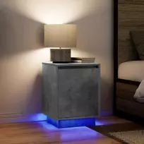 Spintelės prie lovos su LED lemputėmis 2 vnt Betono pilka