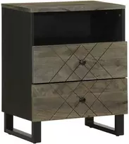 Spintelė prie lovos Juoda 50x33x62 cm Medžio masyvo Mango