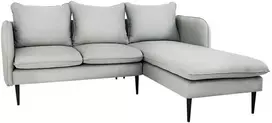 Customform Kampinė sofa, POSH P Juodas, 89x210 cm, Platinos Pilka