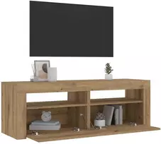 Spintelės prie lovos 2 vnt su šviesos diodais Artisan Oak