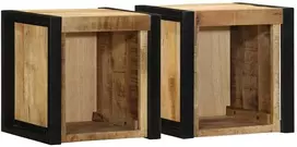 lovos spintelės 2 vnt 40x35x40cm masyvo neapdoroto medžio mango