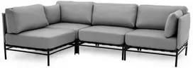Sofa Sitsit Lauko moduliniai baldai, "Dandy 3 + Single Module", 156x234x78 cm, pilka spalva