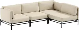 Lauko modulinės baldai, DANDY 3 + vienas modulis, 156x234x78 cm, kreminė spalva