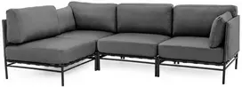 Sofa Sitsit Lauko moduliniai baldai, DANDY 3 + vienas modulis, 156x234 cm, tamsiai pilka spalva