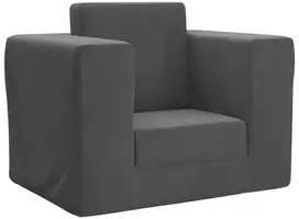 Vaikiška sofa-lova, antracito spalvos, minkštas pliušas