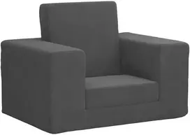 Vaikiška sofa-lova, antracito spalvos, minkštas pliušas