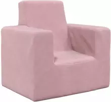 Vaikiška sofa, rožinės spalvos, minkštas pliušas