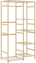 Songmics drabužių kabykla su lentynomis 100x50x184,5 cm bambuko