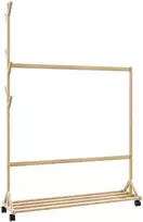 drabužių kabykla su kabliukais ir ratukais 100x35x157 cm