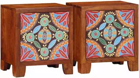 naktinė spintelė 2 vnt 40x30x45 cm akacijos masyvo