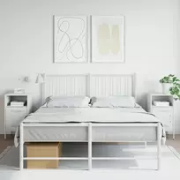 Naktinės spintelės, 2vnt., baltos spalvos, 36x39x68cm, plienas