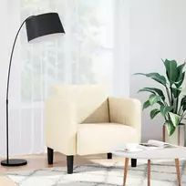 Fotelis Sofos kėdė su porankiais, kreminė, 54cm, velveto audinio