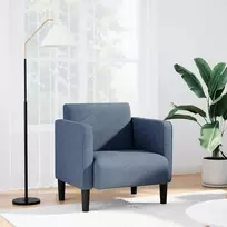 Fotelis Sofos kėdė su porankiais, mėlyna, 54cm, velveto audinys