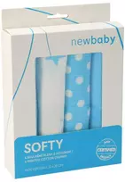 New Baby Naujos Baby Softy margintos medvilninės audinio sauskelnės 70 x 70 cm 4 vnt turkio ir baltos spalvos