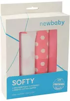New Baby Naujos Baby Softy margintos medvilninės sauskelnės 70 x 70 cm 4 vnt rožinės ir baltos spalvos