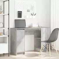 Rašomasis stalas, betono pilkas, 120x42x76 cm, apdirbta mediena