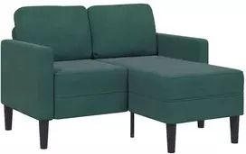 dvivietė sofa su gultu L formos tamsiai žalia 125 cm aksomas