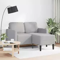 dvivietė sofa su gultu L formos debesies pilka 125 cm audinys