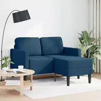 2-vietė sofa su L formos mėlynu 125 cm audiniu
