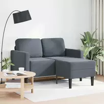 dvivietė sofa su gultu L formos tamsiai pilka 125 cm aksomas