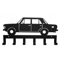 Sieninė kabykla rūbams ir raktams Automobilis, 35cm, juodos spalvos