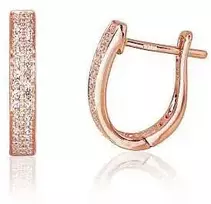 Auksiniai auskarai su brangakmeniais. Metalas: Raudonas Auksas. Praba: 585°. Akmuo: Briliantai - 2.03 g. - 14 mm. - Briliantai (0,215Ct)