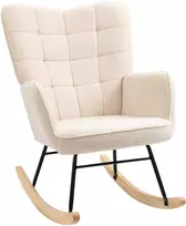 Fotelis Homcom Supamasis krėslas iki 120 kg, smėlio spalvos, 71x92x101 cm