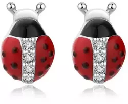 Moiss Žaismingi susegti auskarai iš sidabro Ladybugs E0000672