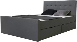 Homestyle4U Aptrauktas lovos rėmas, 145x214 cm, pilka