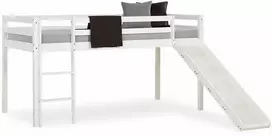 Homestyle4U Dviaukštė lova, 207.5x97x110 cm, balta