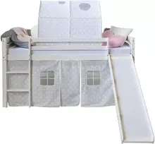 Homestyle4U Dviaukštė lova, 207.5x161.5x219.5 cm, balta