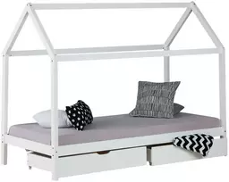 Homestyle4U Vaikiška lovos rėmas, 206x160x98 cm, balta