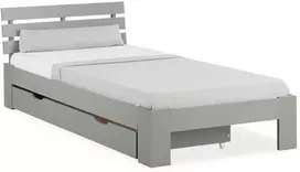 Homestyle4U Viengulė lova, 94.5x204.5x67 cm, pilka