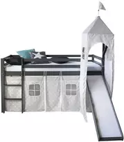 Homestyle4U Dviaukštė lova, 207.5x228x219.5 cm, pilka