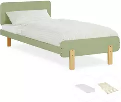 Homestyle4U Vienvietė lova, 95x76,5x209 cm, žalia