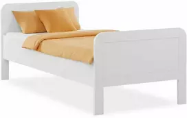 Homestyle4U Vyresnio amžiaus lova, 98.5x206x87 cm, balta