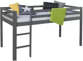 Homestyle4U Dviaukštė lova, 207.5x110x96.5 cm, pilka