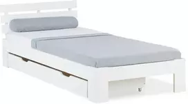 Homestyle4U Viengulė lova, 94,5x204,5x66,7 cm, balta