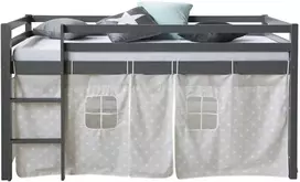 Homestyle4U Vaikiška aukšta lova, 207.5x110x96.5 cm, pilka