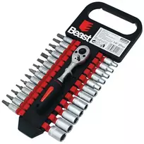 Galvučių komplektas Beast 1/4 colio, 4-13mm, 27 dalys