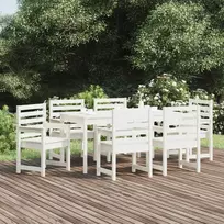 Sofa Sodo valgomojo baldų komplektas, 7 dalių, baltas, pušis