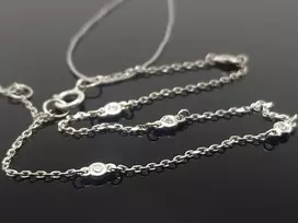 Best Diamonds Balto aukso apyrankė su baltais briliantais