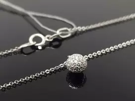 Best Diamonds Balto aukso grandinėlė su baltais briliantais