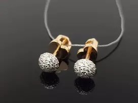 Best Diamonds Auksiniai auskarai su baltais briliantais