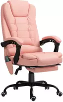 "Vinsetto" biuro kėdė su 7 taškų masažu, ergonomiška biuro kėdė su atsilenkimo funkcija, reguliuojamo aukščio vadovo kėdė su nuotolinio valdymo pulteliu, 120 kg keliamoji galia, skirta studijoms, biurui, rožinė spalva