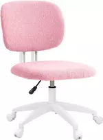Vinsetto Ergonomiška darbo kėdė, reguliuojamo aukščio kompiuterio kėdė be porankių, pasukama kėdė, aksomas, rožinė