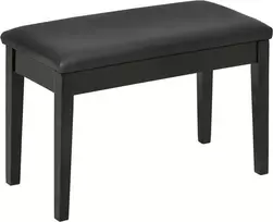 Homcom Reguliuojamo aukščio fortepijoninė taburetė su paslėpta daiktadėže - juoda 75 x 35 x 49 cm